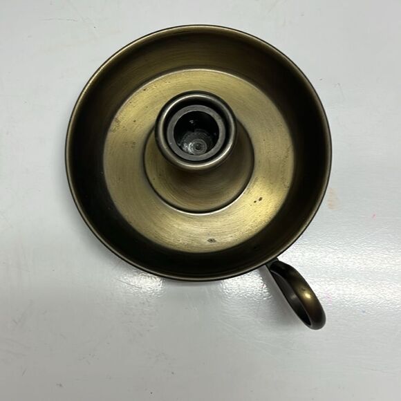 Metal Vintage Candlestick Holder Glass Etched Votive with Christmas Floral Ring - Picture 5 of 14